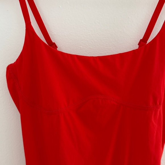 Free People Red Seamless Double-Strap Bodysuit – Scoop Neck Stretch Knit size S - Picture 10 of 10